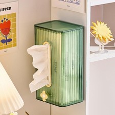 Tissue Box Holder Wall Mounted Damage-Free Adhesive Clear Tissue Box Holder