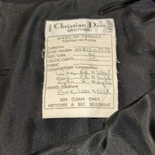 80s Christian Dior Vintage Black Wool/Silk Blend Pencil Skirt Sz 40 / 27  Waist