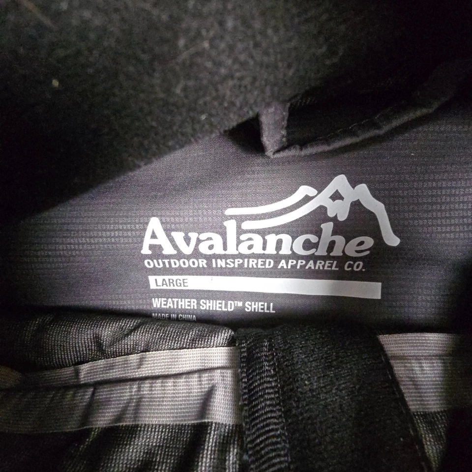 Jaqueta Avalanche masculina GRANDE cinza corta-vento inverno logotipo com capuz zíper completo tamanho G - Imagem 3 de 4