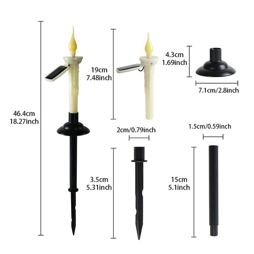 4 Pack Solar Led Outdoor Decor Lights Taper Candles Waterproof Packs Clestick - Picture 2 of 9