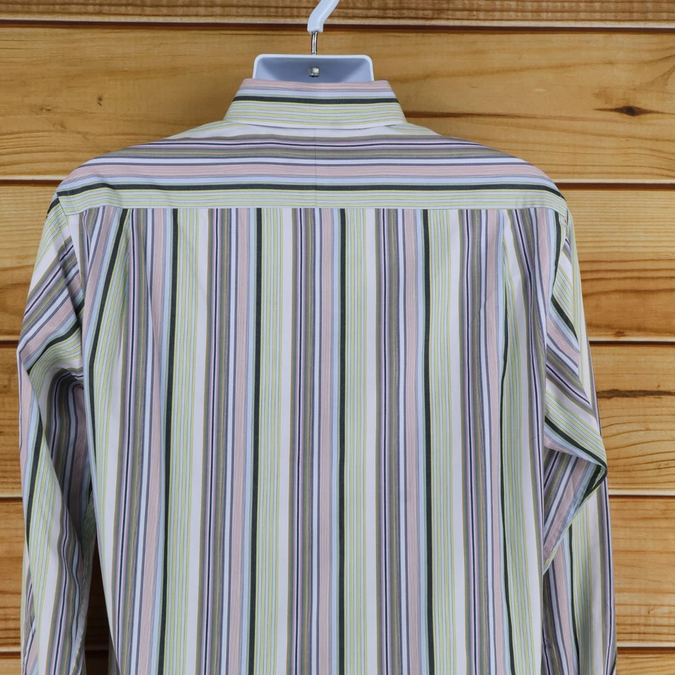 Gap 正装衬衫男式 M 码多色条纹 100% 棉修身展领 — 第 4/4 张图片