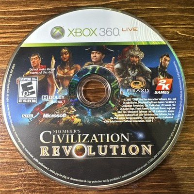 Vintage 2008 Original Xbox 360 Live Civilazation Revolution Video Game Disc Only