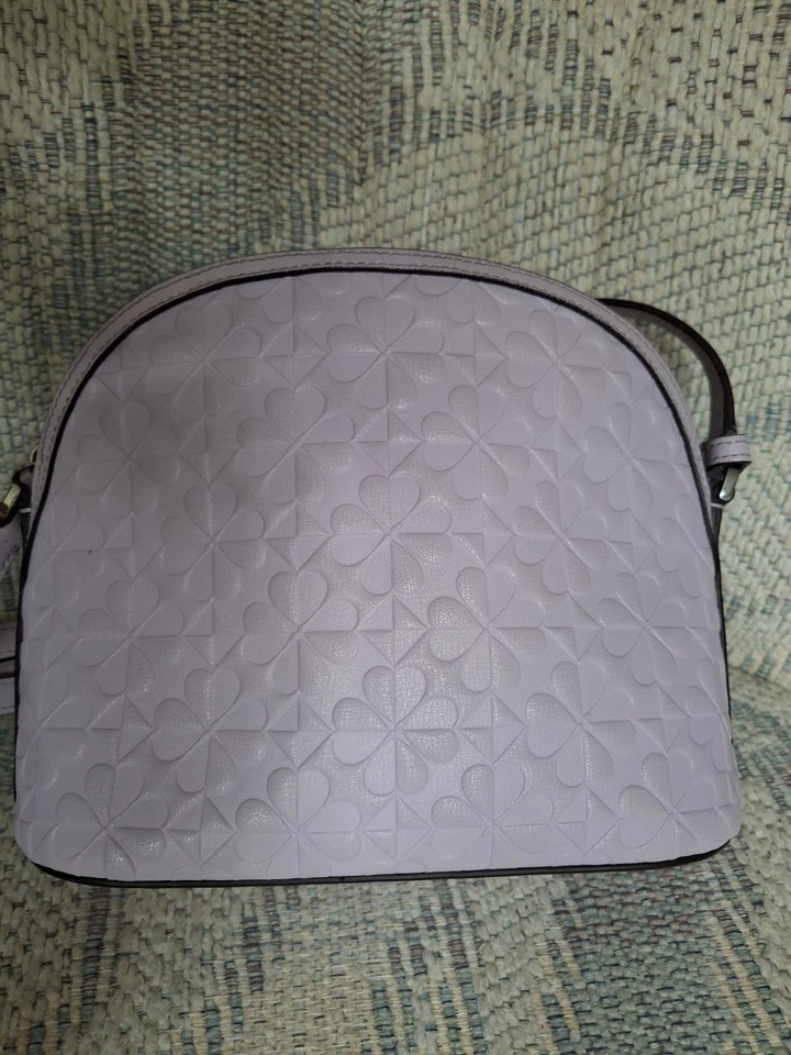 kate spadeHollie Spade Clover Geo Embossed Dome Crossbody Frozen Lilac - Image 2 of 4