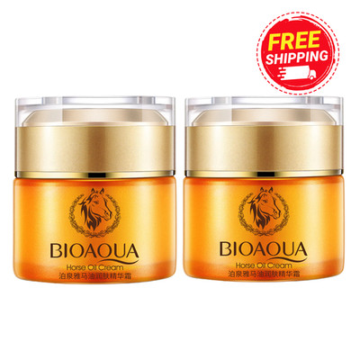 2x 50g BIOAQUA Horse Oil Cream Deep Moisturizing Nourish Repair Face, Hand DHL