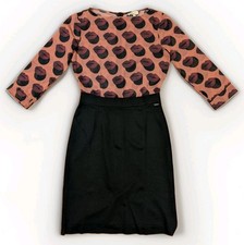 Miss Sixty Y2K Lips Print Long Sleeve Bodycon Midi Dress Women  s Small