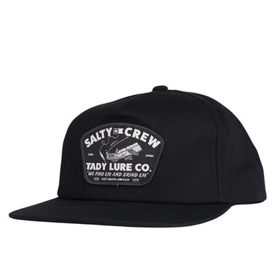 SALTY CREW GRIND EM 5 PANEL CAP BLACK