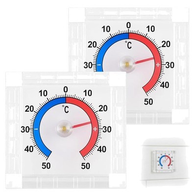 Aussenthermometer wetterfest 2er Pack Fensterthermometer analog Temperatur -5...