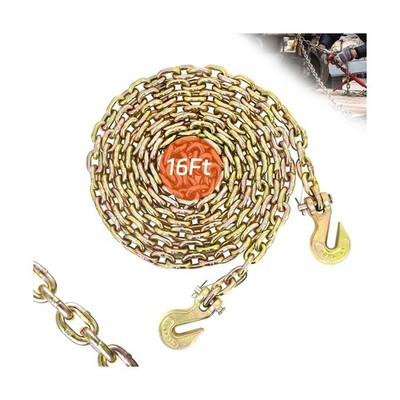 1/4'' Tow Chain | WLL 3,300 Lbs | 16FT High Strength Chain G80 Heavy Duty Log ...