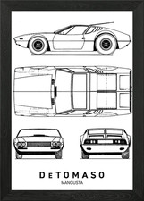 Bnw De Tomaso Mangusta Framed Wall Art Poster Canvas Print Picture Bnw De Tomaso Mangusta Framed Wall Art Poster Canvas Print Picture
