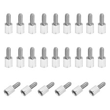 24 Pcs 4-40x6mm 7mm Nickel Plated Iron Male-Female Hex Standoff, Silver