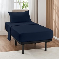 4 PCs Cot Sheets Sets 30" X 80", Egyptian Cotton Fitted Mattress Fits Upto 4"...