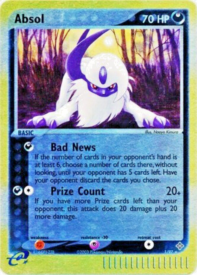 Pokémon TCG - Absol - 1/97 - Reverse Holo - Ultra Rare - EX Dragon [Heavy Play]