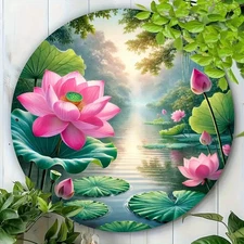 1pc 2D 1pc 7.87x 7.87inch Aluminum Vintage Wall Art Sign- Round Metal Decoration