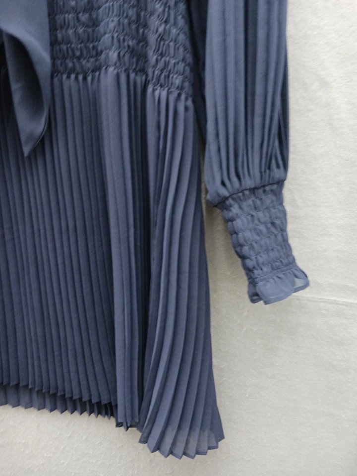 Vestido Banana Republic Mujer Cambio Hasta la Rodilla Talla S Azul Poliéster Manga Larga Foto 3 de 4