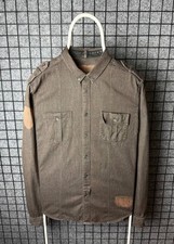 ALLSAINTS Spitalfields Brown Military Dorian Button Shirt Size XL