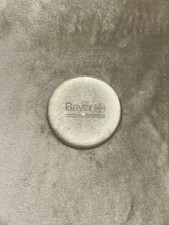 Vintage Bayer Pharma Etched Glass Dome Employee Paperweight Advertising RARE HTF