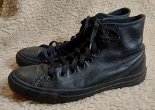 Converse Chuck Taylor All Star Black Leather High Top Comfort Sneakers Men 6.5