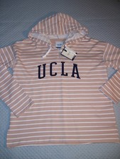 NEW UCLA Bruins Gear Khaki/ White Striped Hoodie Sweatshirt Women's Medium NWT