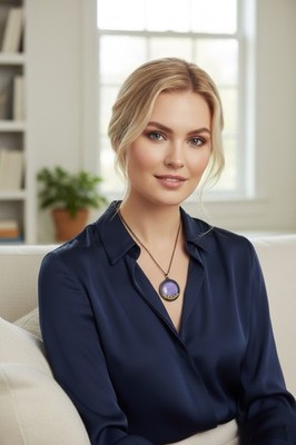 Freida Rothman Sterlingsilber schwarz Rhodiniert Lavendel Jade Halskette 20''