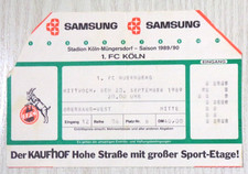 Ticket - 1. FC Köln - 1. FC Nürnberg = Saison 1989/90