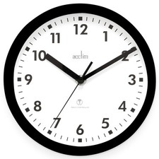 Acctim 74663 Nardo 20cm Radio Controlled Black Wall Clock 20cm, 