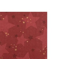 20 Kleine Cocktailservietten Starshine Red Sternenglanz Weihnachten Rot 25X25Cm