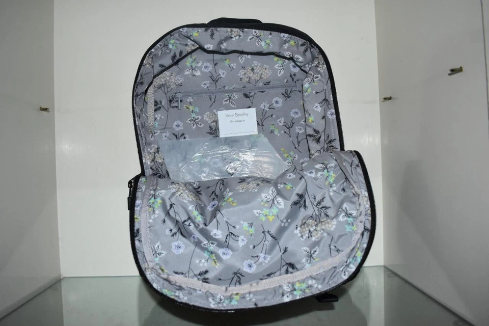 Mochila grande Vera Bradley Essential 39389-481 de lona negra nueva con etiquetas Foto 3 de 4