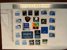 25 pezzi. Adesivi PC Computer. Nuovo. Originale. Intel, AMD, ASUS, ZALMAN, Pentium...