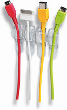 Clear round Cord Clips, 4 Clips and 5 Adhesive Strips, Transparent - Damage F... 2.05 per strip