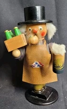 Steinbach Volkskunst German Brewmaster Smoker Keg Barrel 8.75in