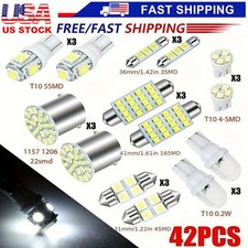 42pcs Car Interior Combo Led Map Dome Door Trunk License Plate Light Bulbs White 42pcs Car Interior Combo Led Map Dome Door Trunk License Plate Light Bulbs White