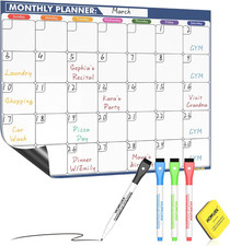Magnetic Dry Erase Calendar for Refrigerator: Fridge Whiteboard Calendar Magnet