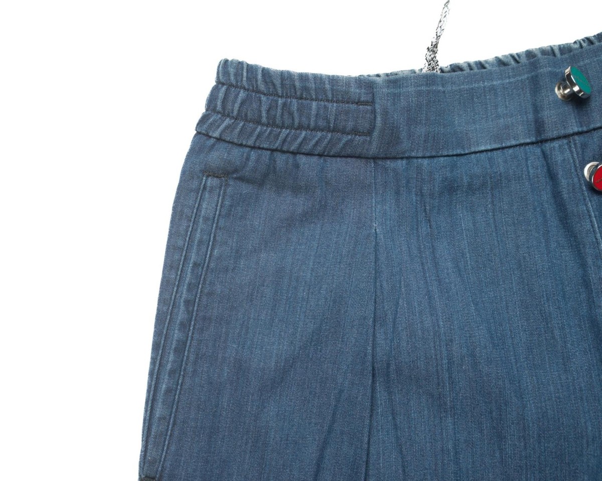 Kiton Napoli $1,300 NWT Denim Blue Relaxed Fit Drawstring Trousers