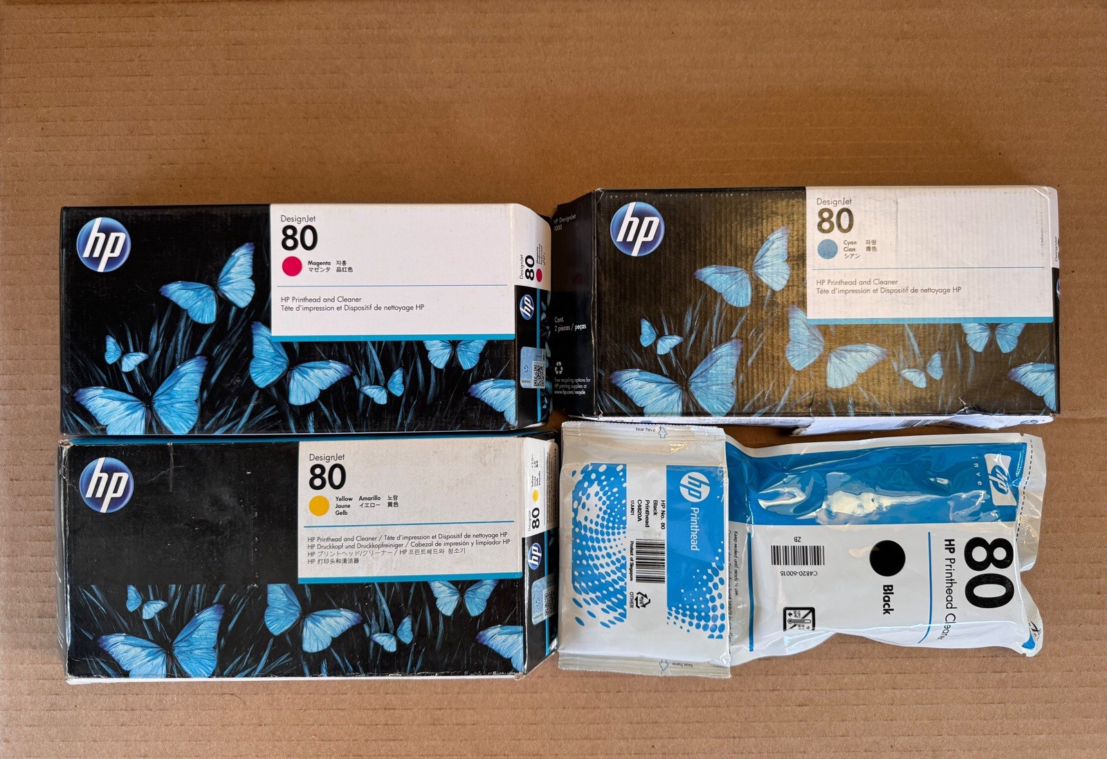 2021-2022 SET 4 HP 80 PRINTHEADS DESIGNJET 1000 C4820A C4821A C4822A C4823A