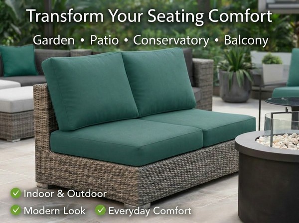 Cojines para muebles de jardín de ratán de 7,5 cm de grosor almohadillas de asiento de repuesto para exteriores
