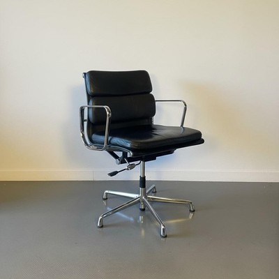 Vintage Eames ICF Für Herman Miller Schwarzer Leder Soft Pad Stuhl #4819