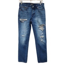 Abercrombie  Fitch Ames Slim Boyfriend Jeans Mid Rise Distressed Blue Size 25