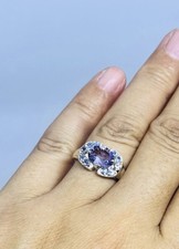 Fine 2.30tw Genuine Amethyst  Tanzanite Silver Ring Size 7