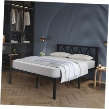 Size Bed Frame with Headboard, Metal Platform Bed Frame Bed Full Black 14 Inch