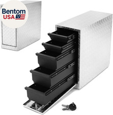 Truck Bed Tool Box With 5-drawer Slides Lockable Heavy-duty Tool Chest Storage