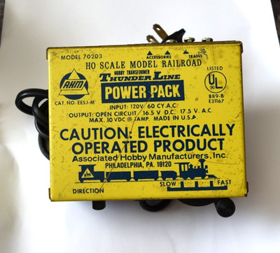 AHM Model 70203 Thunder Line Power Pack Transformer HO Scale Model Train Vtg/1