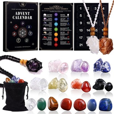 Naler Kristall Adventskalender 2025 Original 7 Chakra Kristalle Erwachsene Natur... 