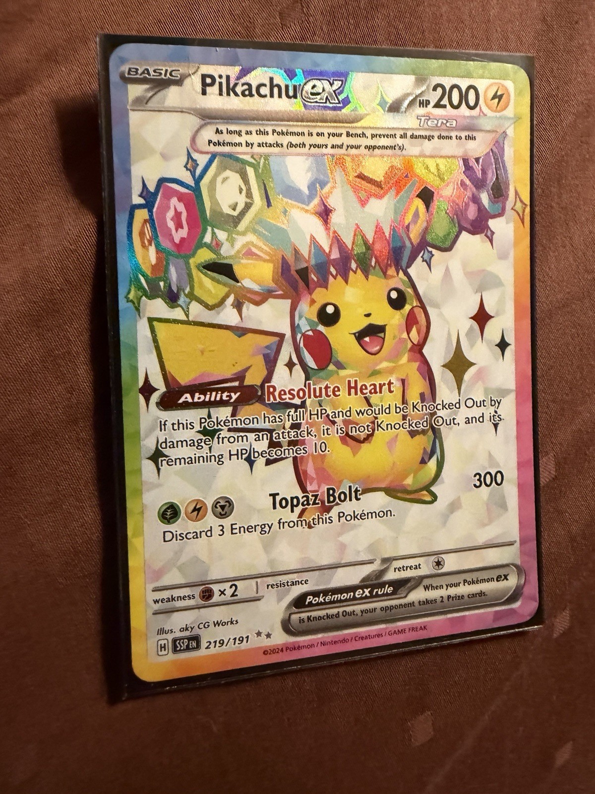 Pokémon TCG Surging Sparks Pikachu EX 219/191 Full Art Ultra Rare