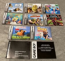 (8) Game Boy Advance Manual/Booklet Lot-Shrek-Polly Pocket-Spongebob. SP & more