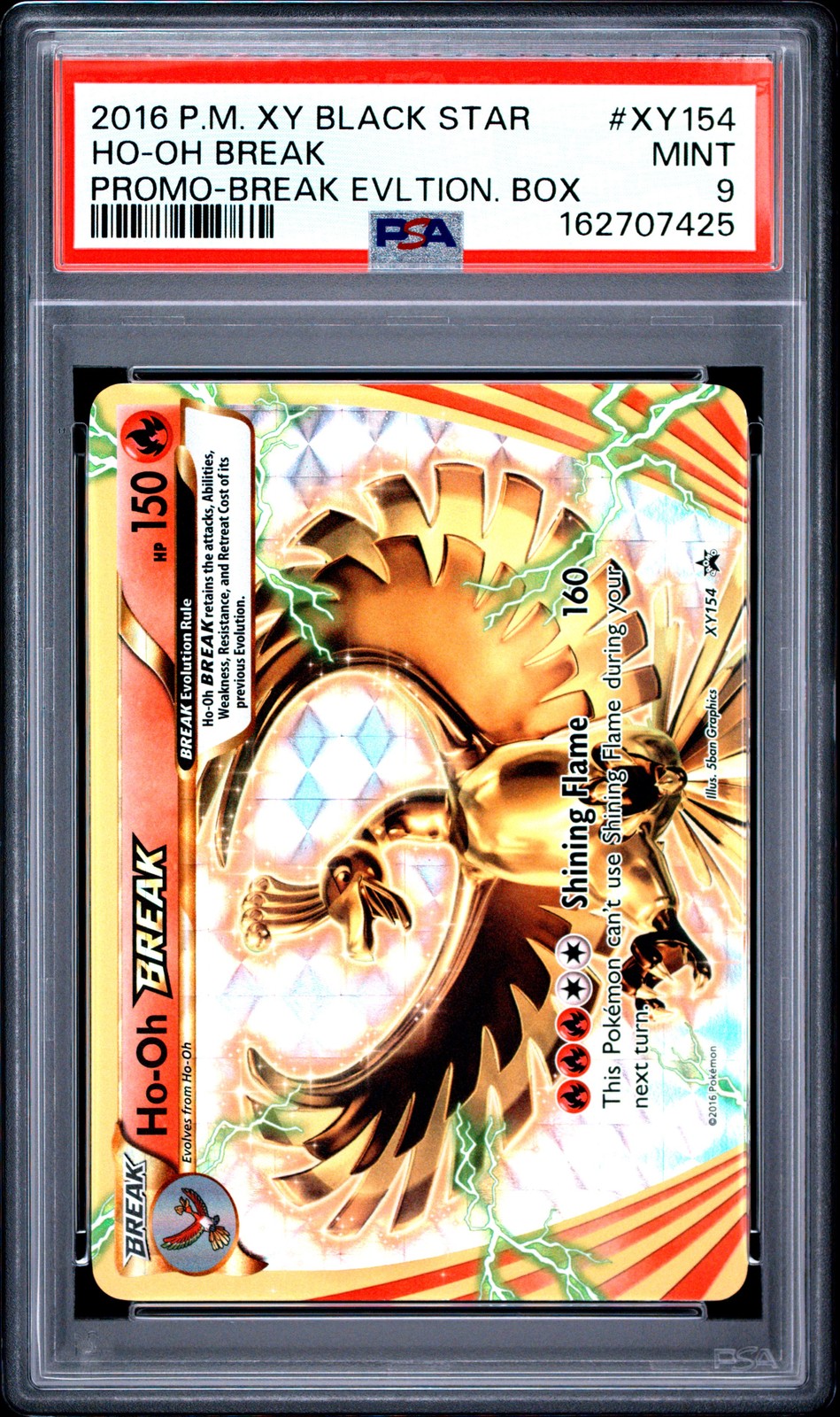 2016 POKEMON XY BLACK STAR PROMO BREAK EVOLUTION BOX #XY154 HO-OH BREAK PSA 9