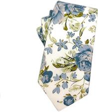 Men's Cotton Floral Neck Tie 2.56'' Printed Skinny Tie