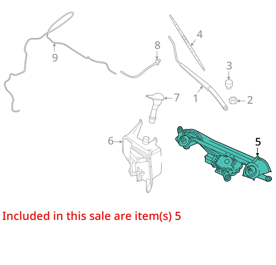 2023 Nissan Sentra Front Windshield Wiper Motor OEM 30K Miles - LKQ439688655 - Image 4 of 4