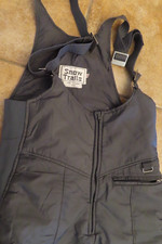 Vintage Ski Trails Snow Bib Overalls Pants Size 34 gray Nylon Insulated