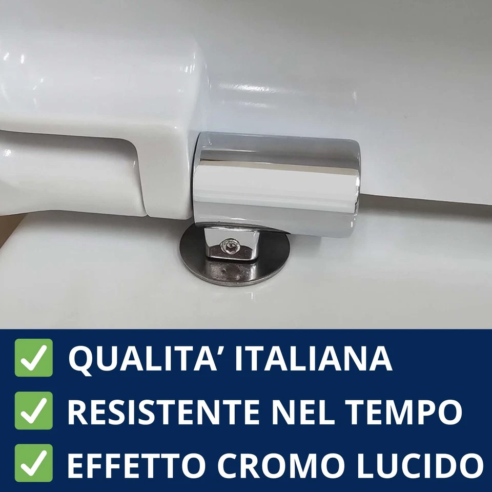 Cerniere fisse Soft Close fissaggio dall alto per copriwc termoindurente con tas - Immagine 4 di 4