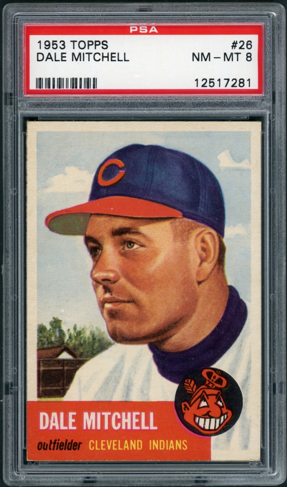 1953 Topps #26 Dale Mitchell - Cleveland Indians PSA 8 NEAR MINT - MINT